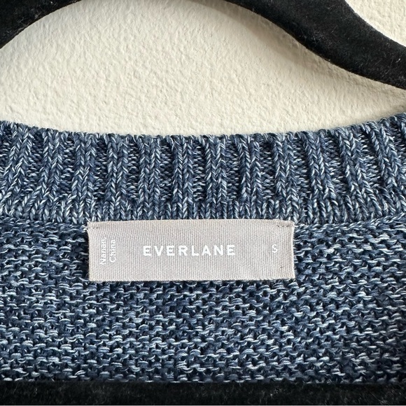 EVERLANE The Link Stitch V Neck Sweater Blue Small - Picture 10 of 12
